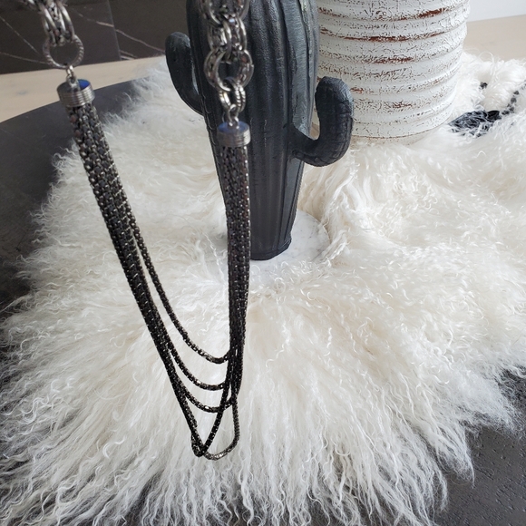 Beautiful long, dark-silver chain OS NWOT - Picture 4 of 6